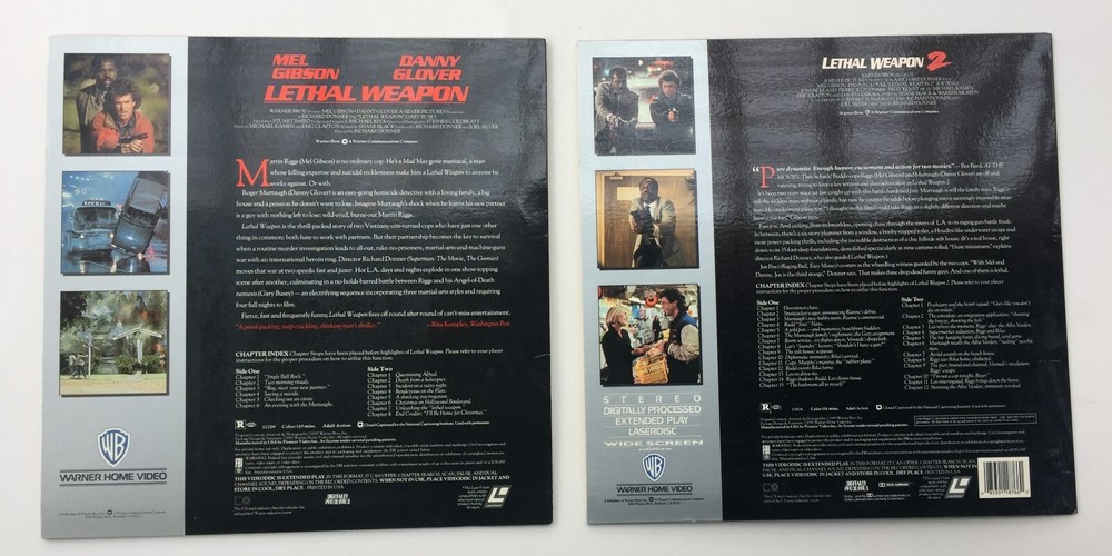 TWO LASERDISK Titled LETHAL WEAPON and LETHAL WEAPON 2