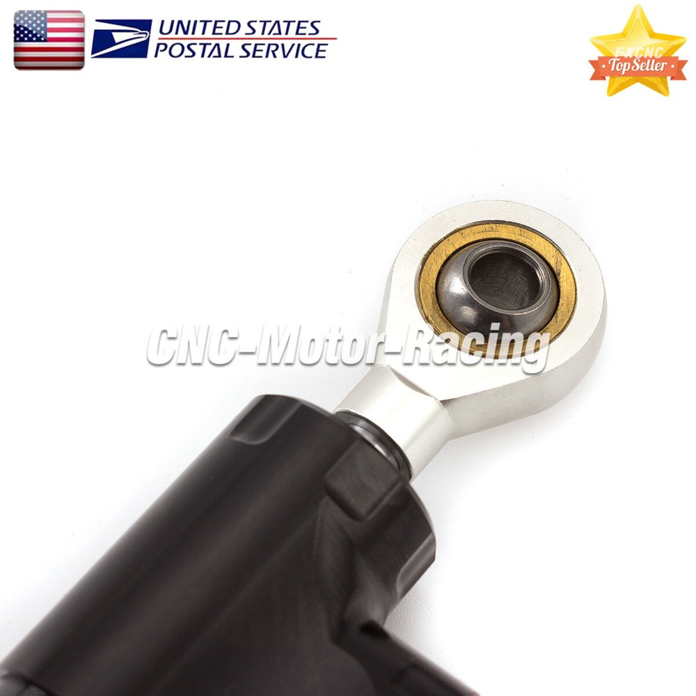 CNC Adjustable Steering Damper Stabilizer Linear Universal 255mm Aluminum Black