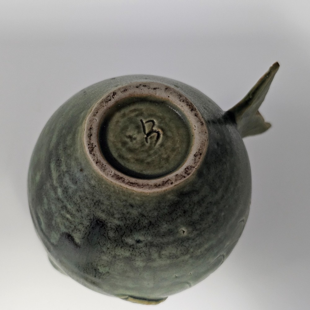 Vintage Celadon Glazed Toad Water Pot 4" H
