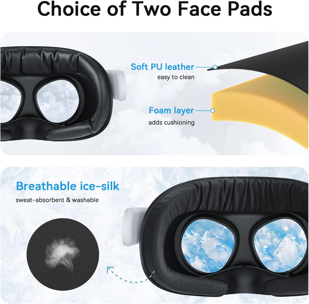 AMVR Facial Interface Face Pad Cover Compatible with Meta/Oculus Quest 3S Access