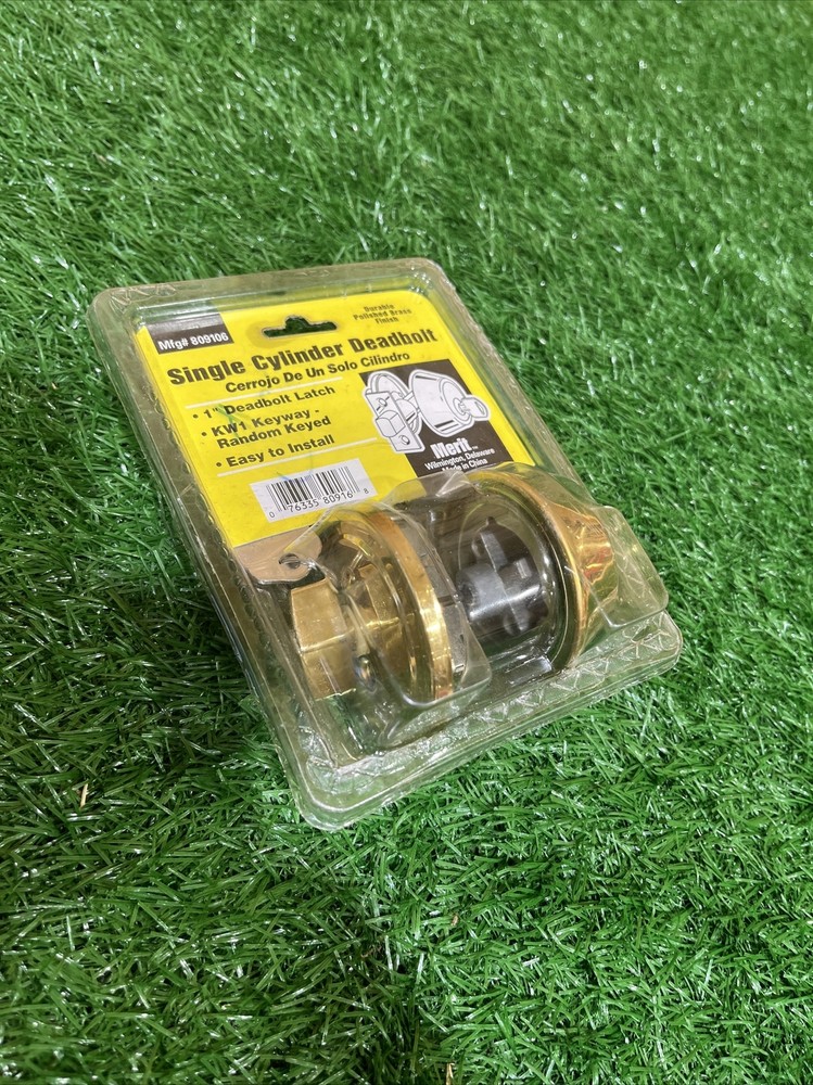 Single Cylinder Polished Brass Deadbolt