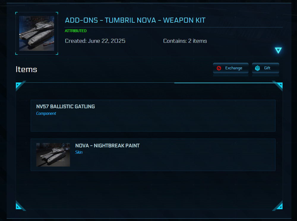 STAR CITIZEN - ADD-ONS - NOVA - WEAPON KIT
