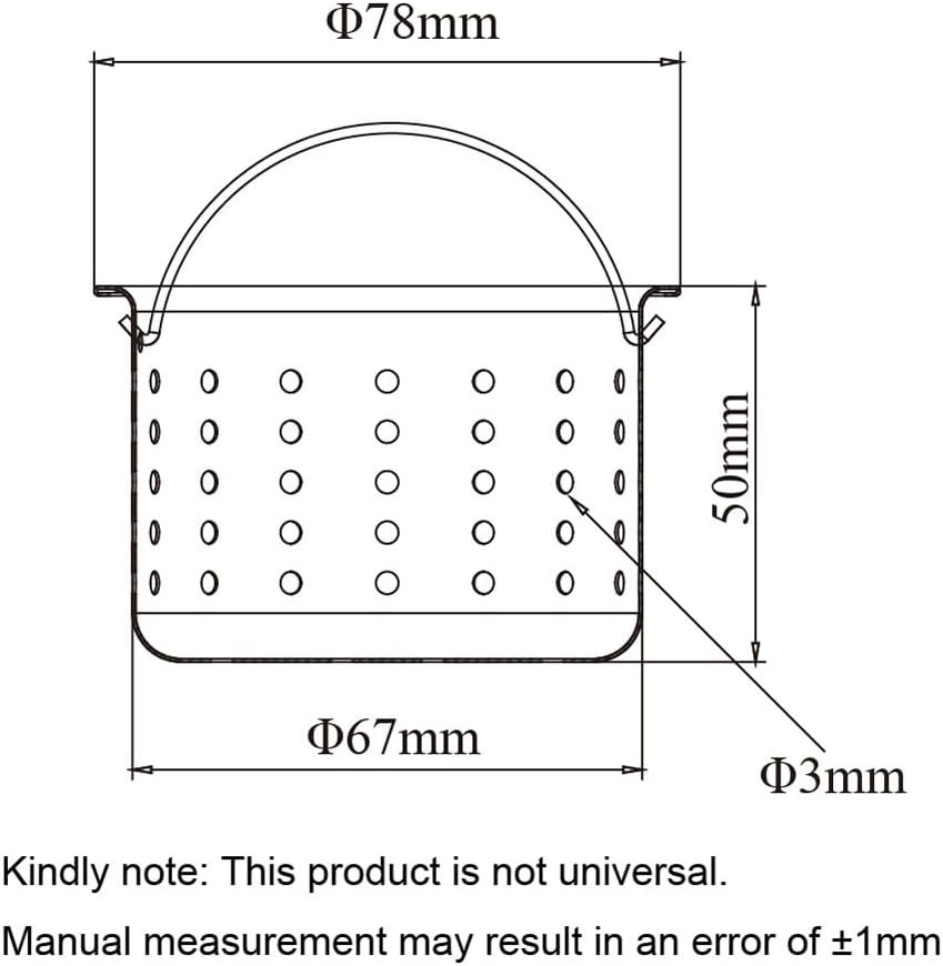 SUS304 Stainless Steel Deep Sink Strainer Inner Basket,Replacement for Kitchen D