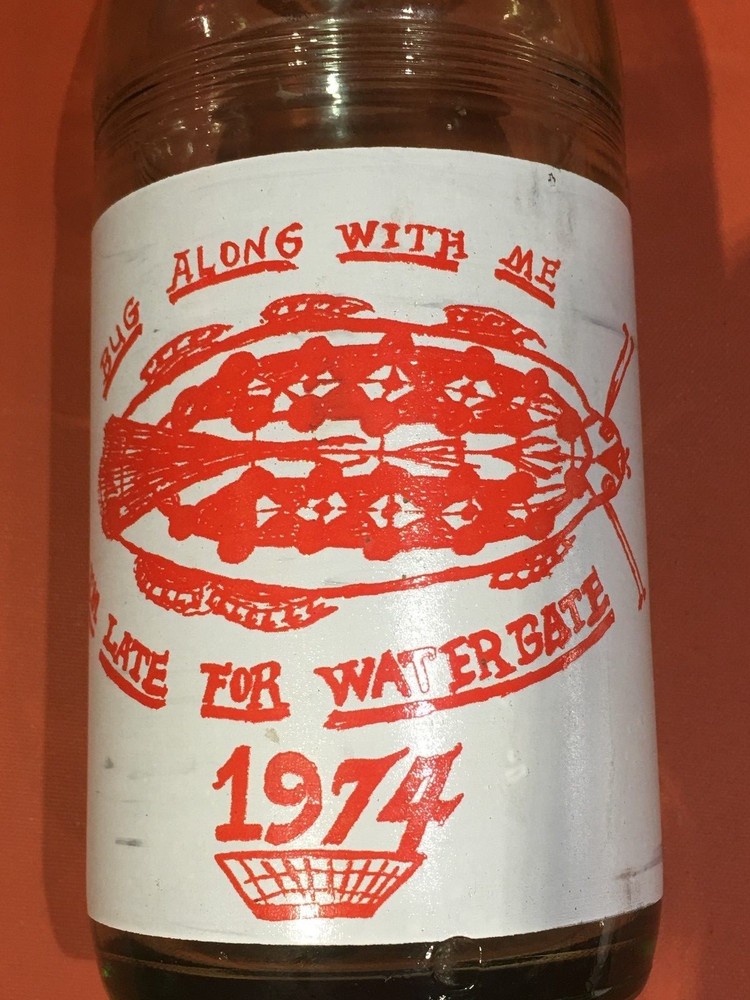 RARE 32 oz.1974 Dr Pepper Watergate "bug" Bottle  3rd shift