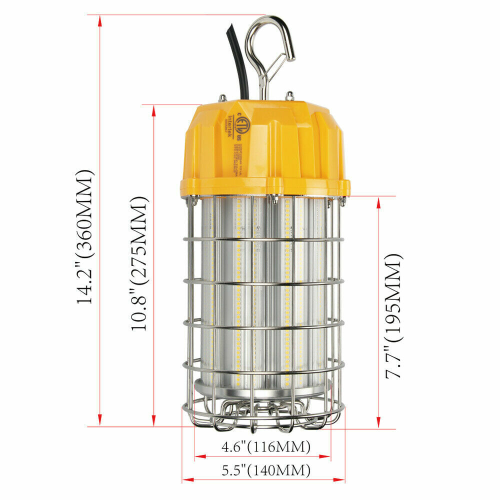 100W LED Temporary Hanging Work Light Portable Construction Jobsite Lights 5000K