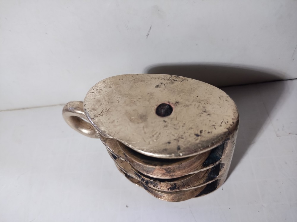 Antique Heavy Brass Nautical Rigging Pulley