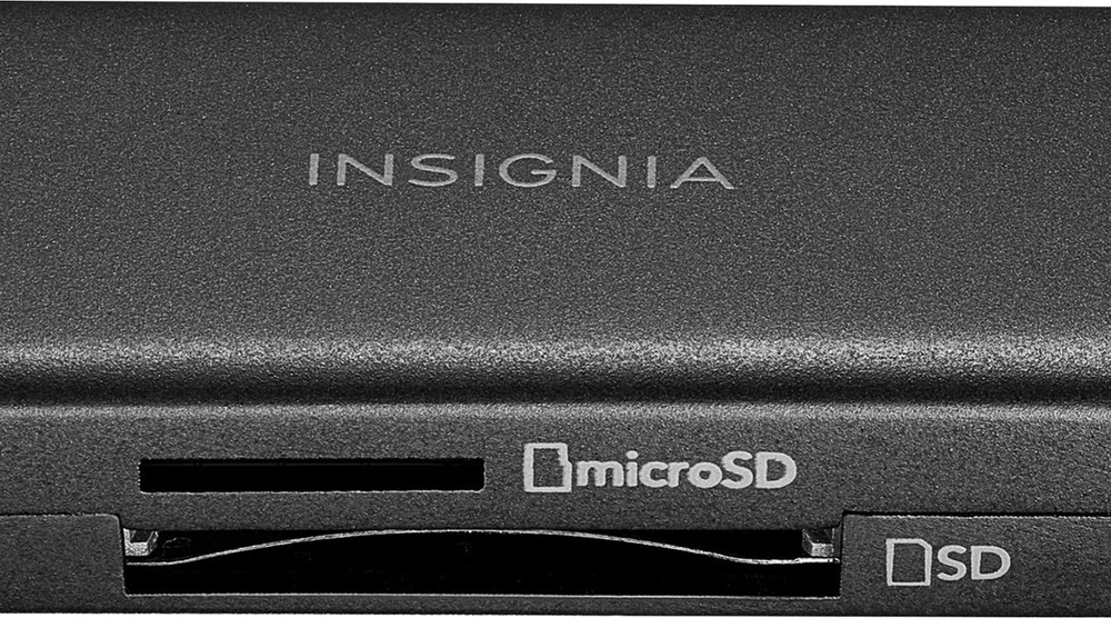 Insignia USB 3.0 SD microSD Memory Card Reader for Laptops Desktops Mac PC black