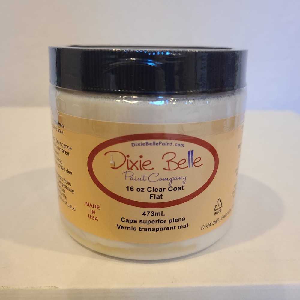New Dixie Belle CLEAR COAT Flat Finish 16 OZ
