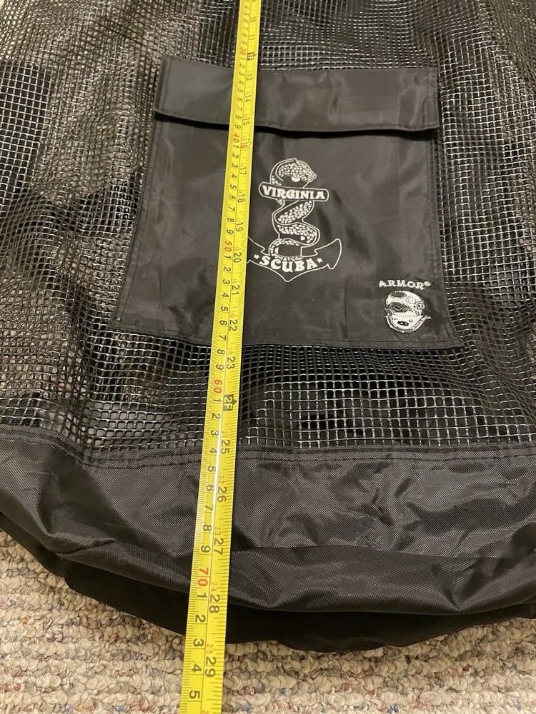 Mesh Backpack Scuba Dive Bag Sturdy Black Large Capacity Quick Drying