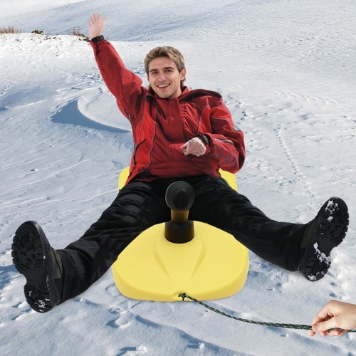 Sled Snow Board Tool Sledding Snowboard w/ Handle & Pull Rope for Kid Winter Fun