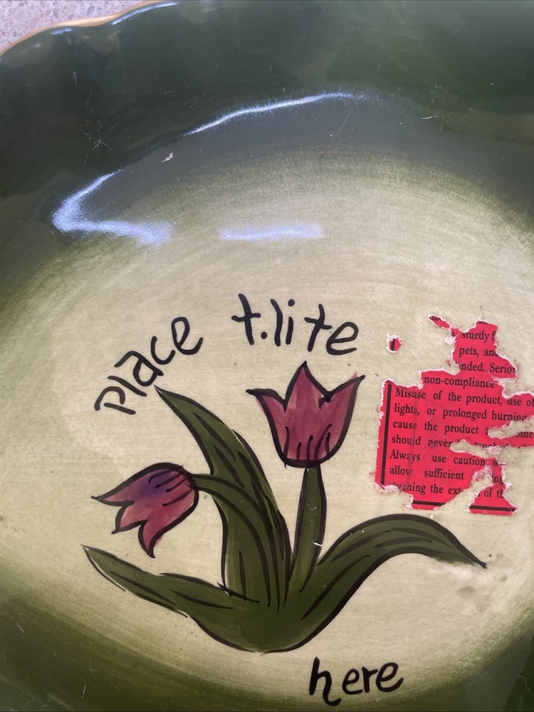 Blue Sky Tea Lite Porcelain Base Leaf