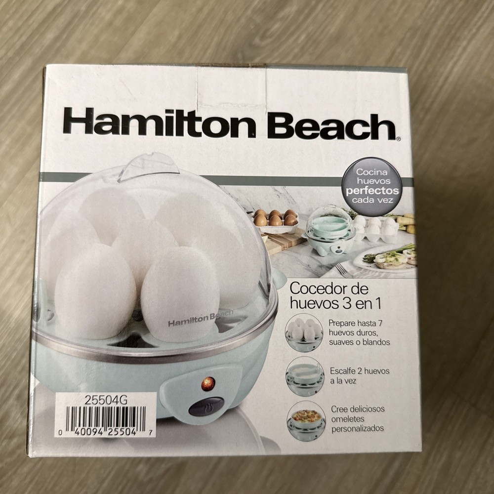 Hamilton Beach 3-in-1 Egg Cooker, Hard-Boiled, Poached, Omelets, 7 Egg Capaci...