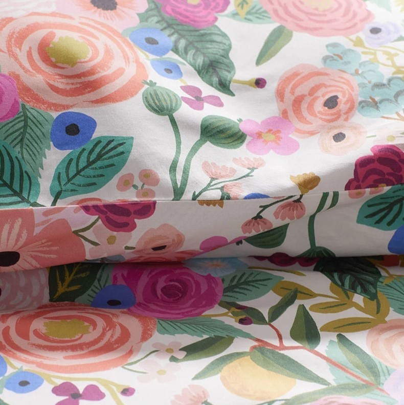 Classic Cool Cotton Percale Bed Sheet Set Twin Multi Floral Soft Bedding Set !!!