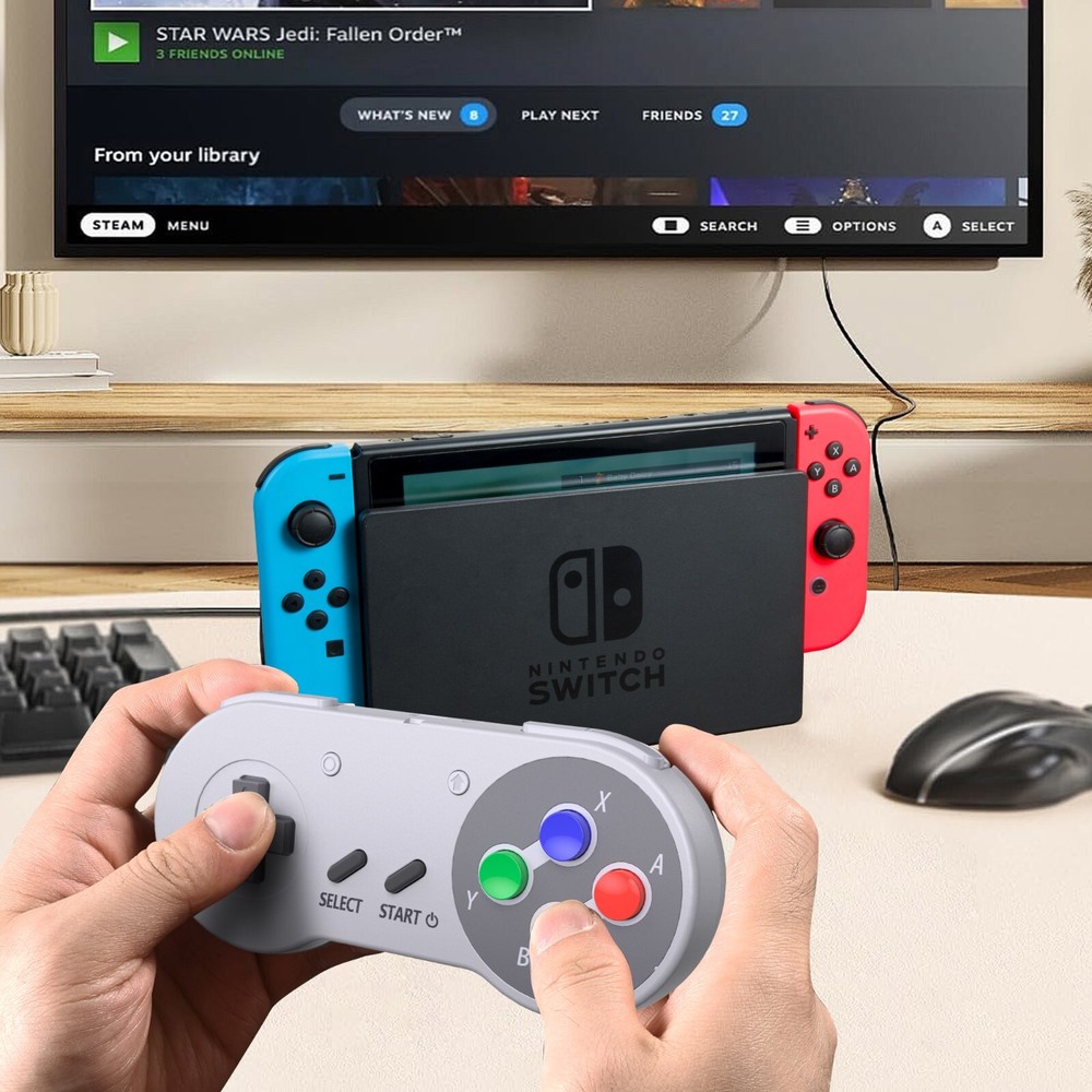 USB Super NES Controller for Nintendo Switch Steam Deck Mac PC Computer Android