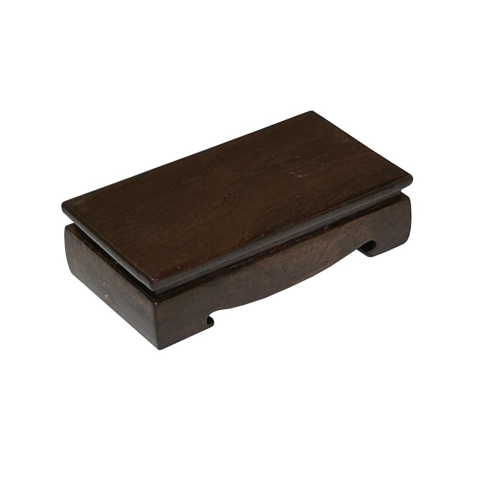 4" Simple Solid Brown Curve Apron Rectangular Display Stand Easel Riser st1052B