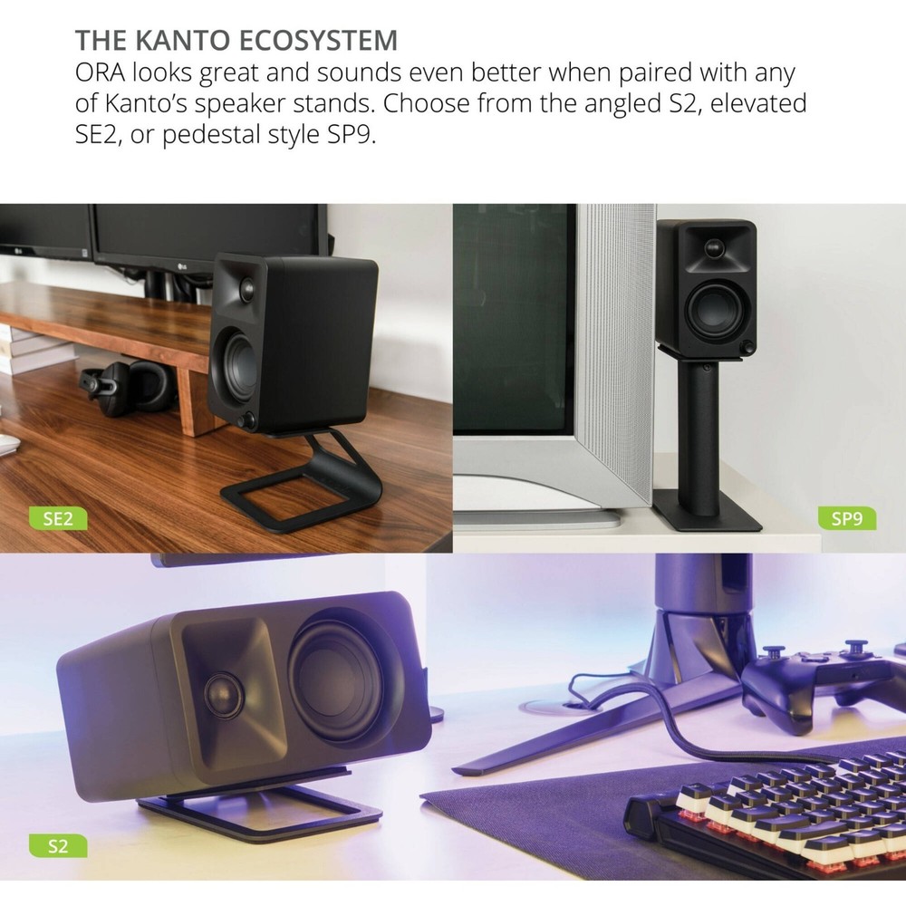 Kanto Living ORA 2-Way Active Wireless Reference Desktop Speakers (Pair) - White