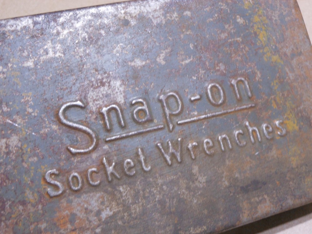 Vintage Snap On Socket Wrenches Metal Tool Box Case - Empty Box