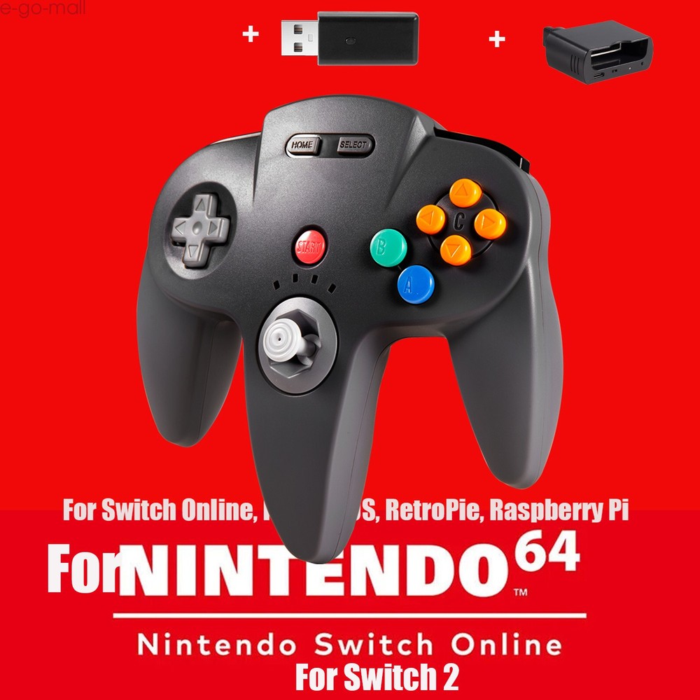 Wireless Switch N64 Controller for N64 NSO Switch1/2 PC Raspberry Pi Windows Mac