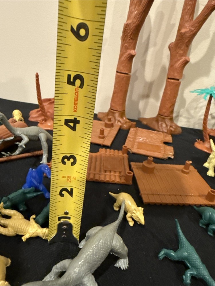 Dinosaur Approximately 37 Figures Plus Trees ( Missing Parts) READ
