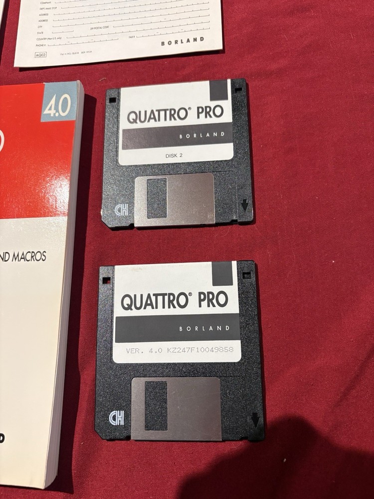 Borland Quattro Pro for DOS Version 4.0 User's Guide + Functions & Macros + Disk