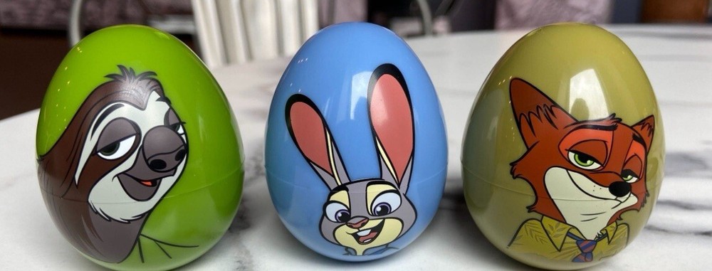 Disney Parks Eggstravaganza Easter Egg Hunt Zootopia Judy Nick Sloth 3 Eggs Set