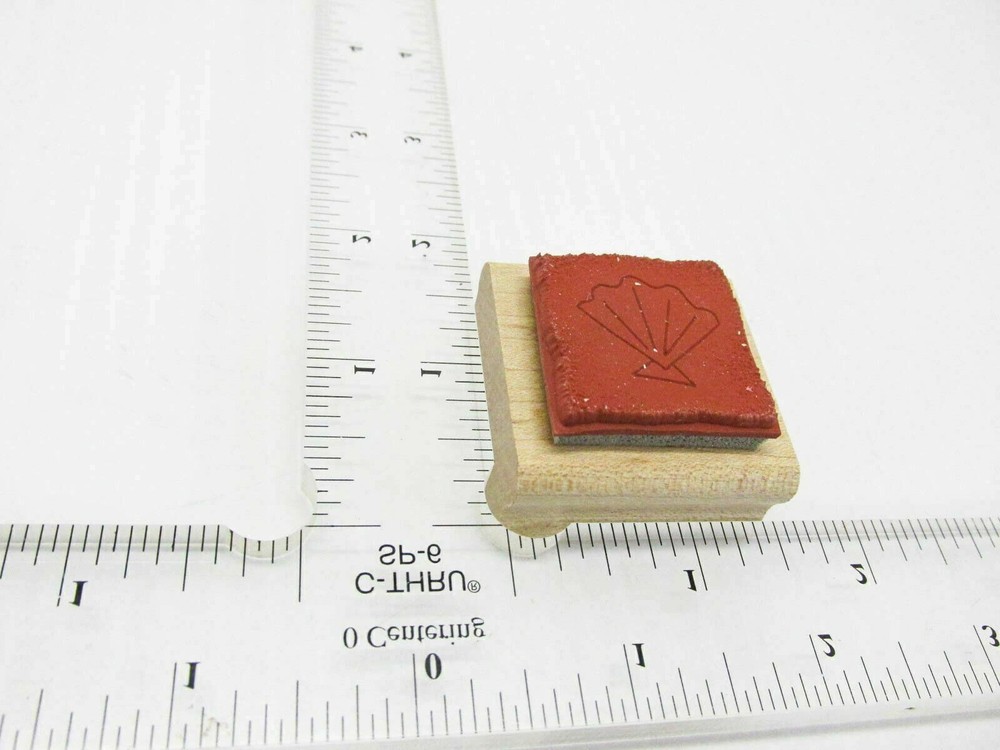 Sand Etched Fan Shell Rubber Stamp - Stamp Set D22
