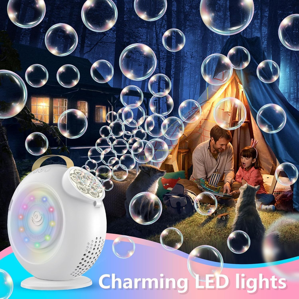 Automatic Bubble Machine for Kids & Toddlers, Rechargeable 15000+ Bubbles per Mi