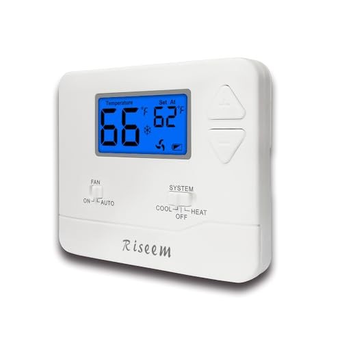 Non-Programmable Thermostat for Home Single-Stage Systems, 1 Heat/1 Cool, Blue