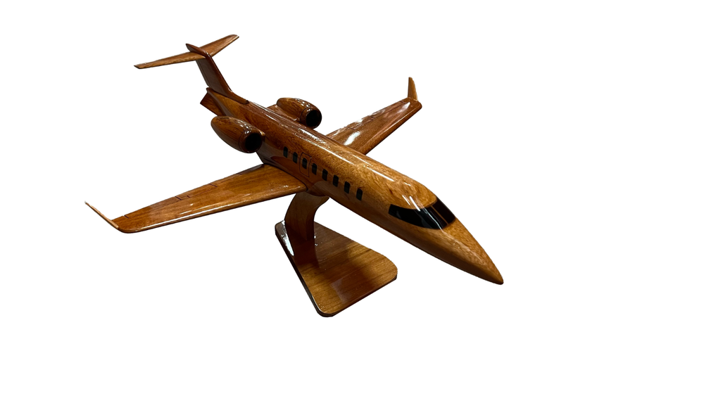 Lear45 Mahogany Wood Desktop Airplane Model