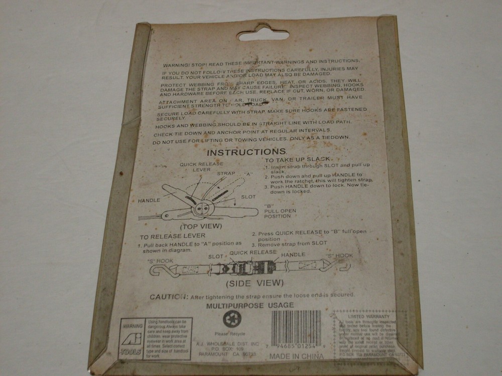 Pit Bull Ratchet Tie Down 1" X 15 ft