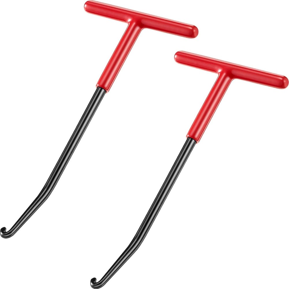 Durable Red Exhaust Spring Hook Tools - 2-Piece Set for Easy Motorcycle Repairs