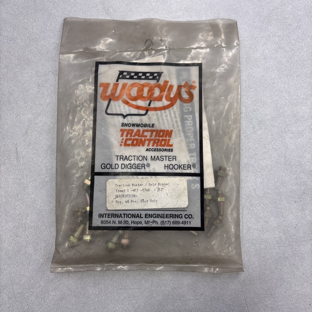 NOS WOODY'S SNOWMOBILE TRACK STUDS 48PC STUD ONLY