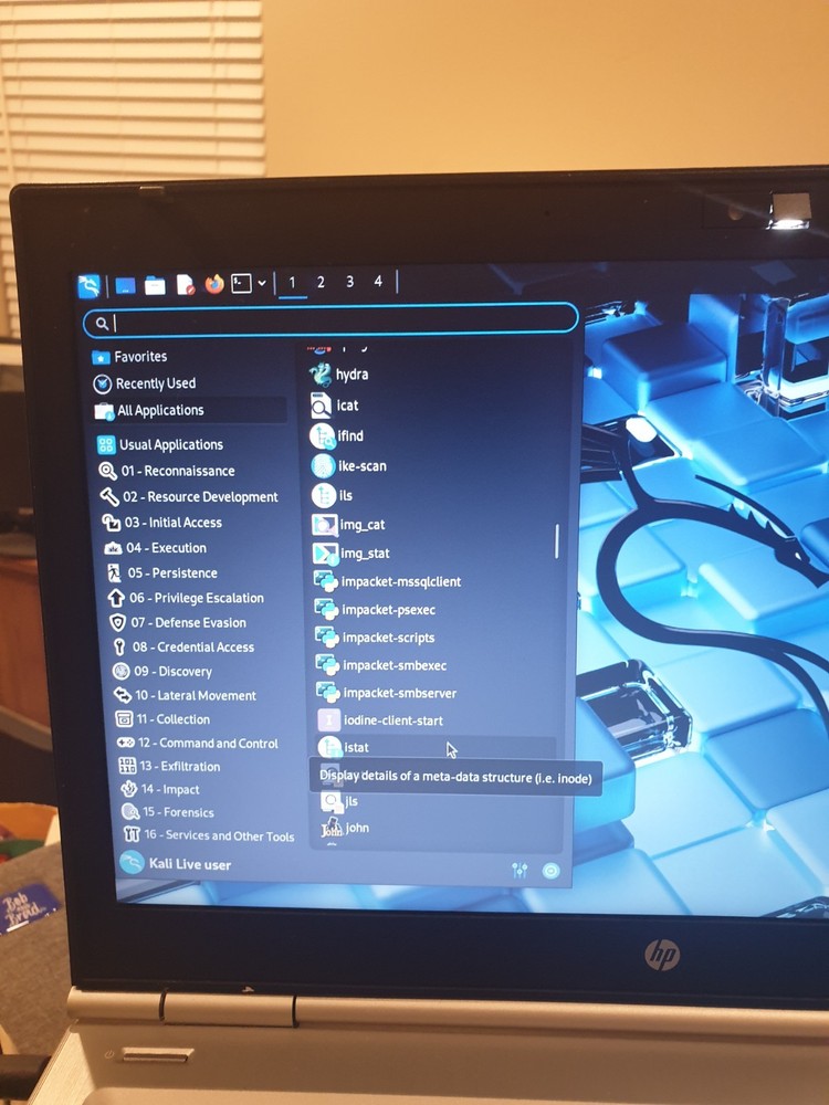 Linux Kali 2025.4, 64-bit, Bootable Live and Install USB Flash Drive