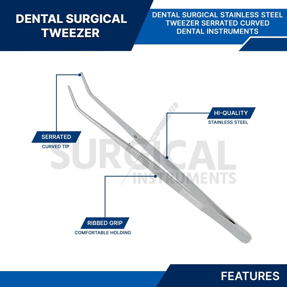 45 Basic Dental Set With Scaler Tray, Mouth Mirror, Explorer #5, Cotton Plier