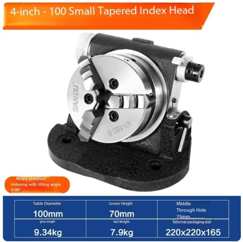 4 Inches Micro Horizontal Universal Indexing Head Simple Indexing Plate