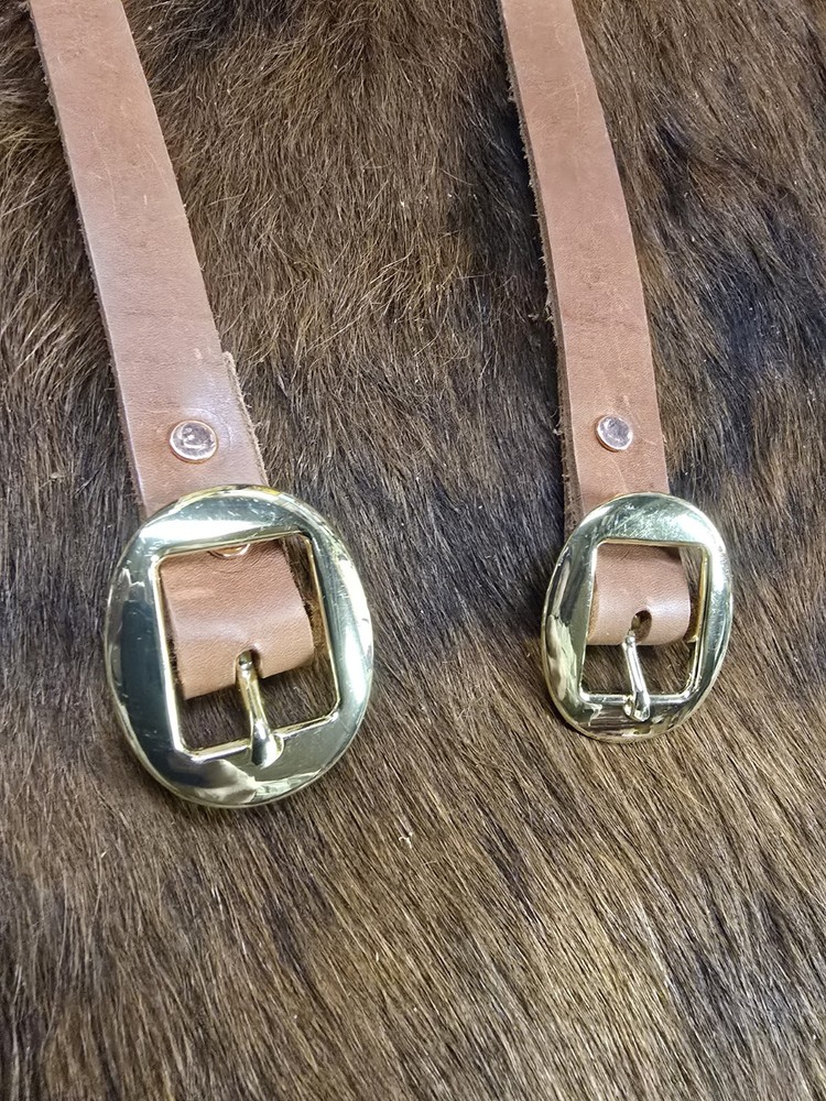 2 LEATHER Wool Blanket straps, Back pack, Sleeping Pad, cowboy bedroll Army