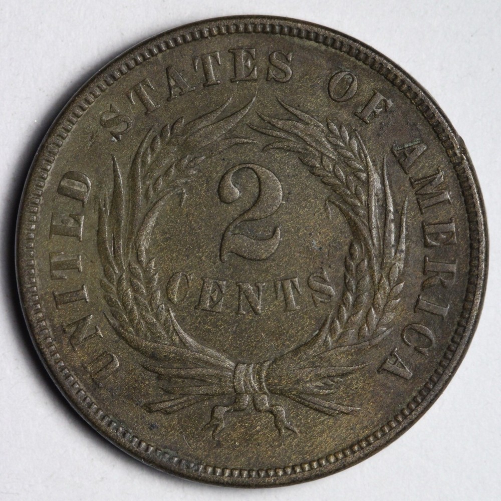1867 Two Cent Piece XF FULL WE E134 RNP
