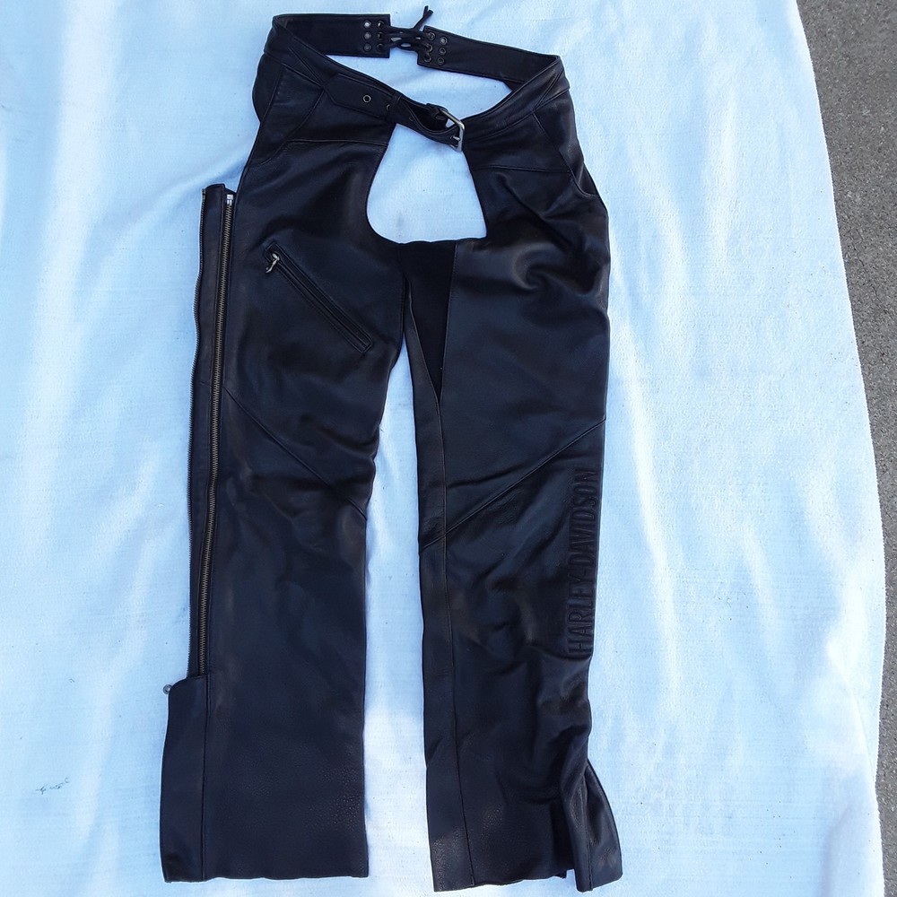 Harley-Davidson Black Leather Chaps, Women's M