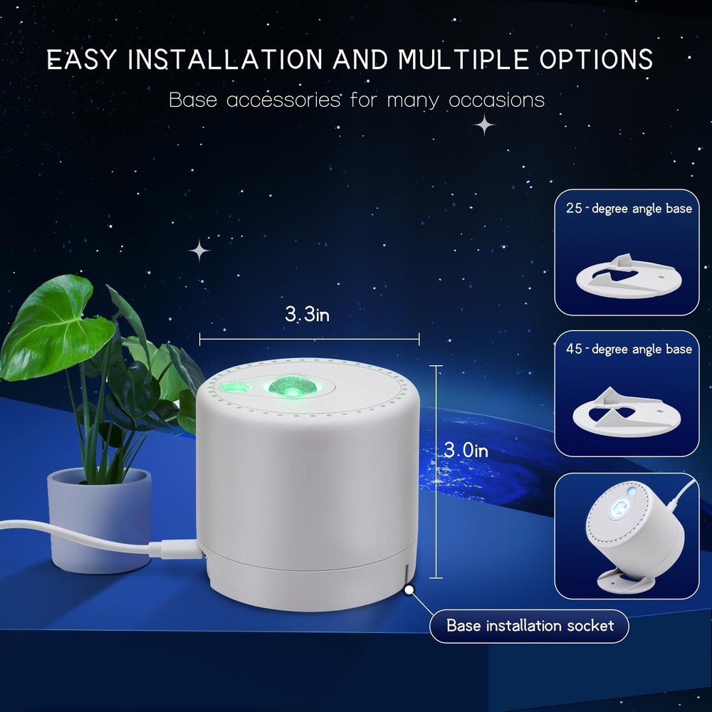 HERHOTER Galaxy Projector,Star Projector with Timer and Remote 3in, White