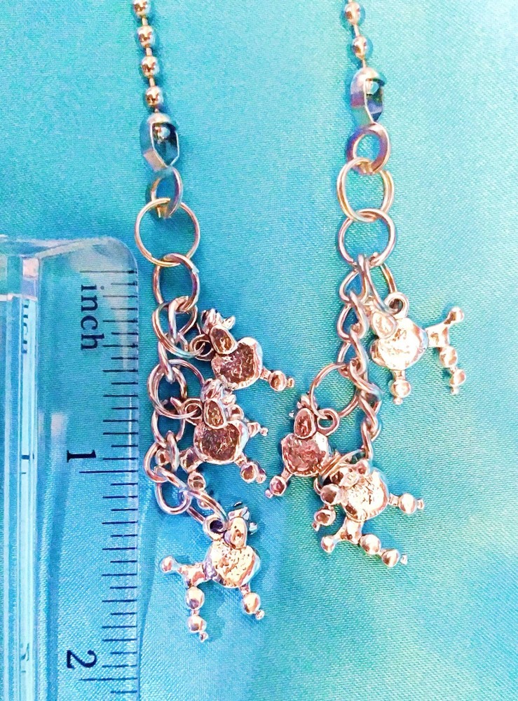 Set of Two ~ POODLES Dog Metal ~ Ceiling Fan Pulls