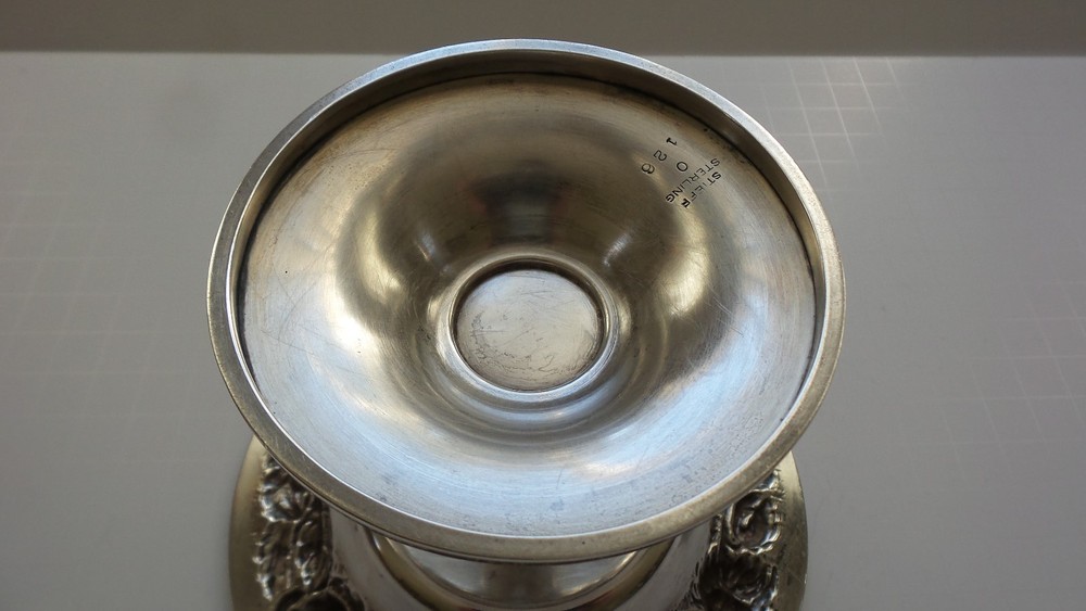 Antique Stieff REPOUSSE Sterling Silver Compote, #126, 155 Grams