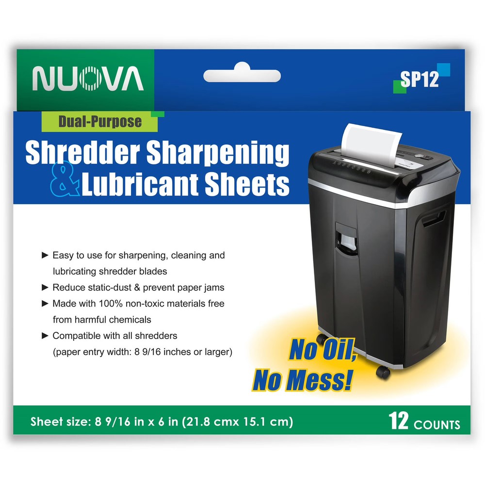 Nuova SP12 12-Count Shredder Sharpening and Lubricant Sheets