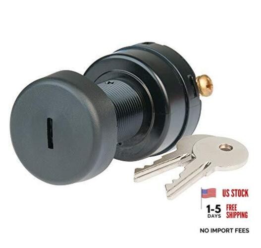 1001606 Ignition Switch, 3 Position - Off/Ignition/Start, black