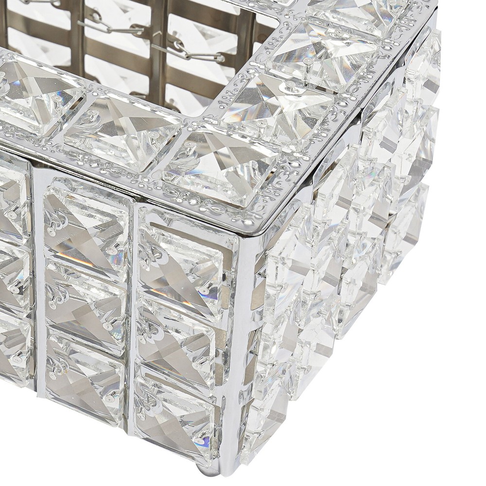 Crystal Tissue Box Rhinestone Rectangular Napkin Case Paper Tissue Holder Box