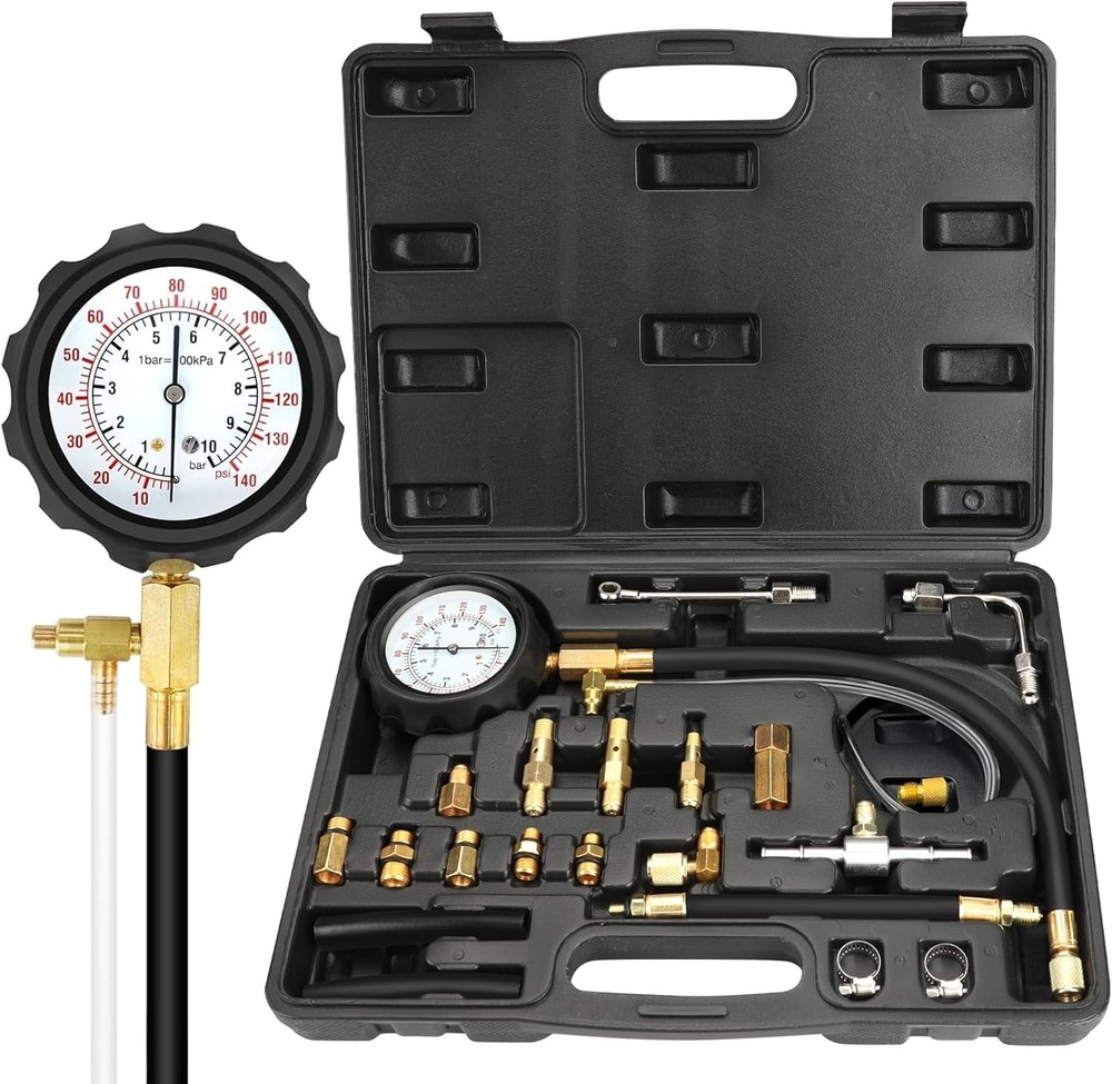 Compact Auto Fuel Pressure Tester Kit - Rust-Resistant Brass, Safe Operation