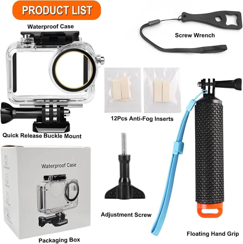 Accessories Bundle for DJI Osmo Action 5 Pro/Action 4/3 Waterproof Case Divin
