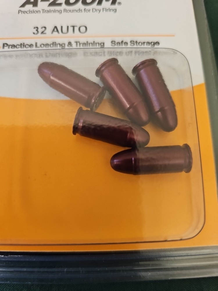 .32 AUTO Snap Caps Dummy Training Ammunition 🇺🇸 NEW 5 rd Pack A-Zoom 32 ACP !!