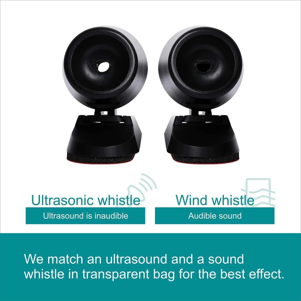 8Pcs Deer Whistles for Vehicles Wind Activated Black