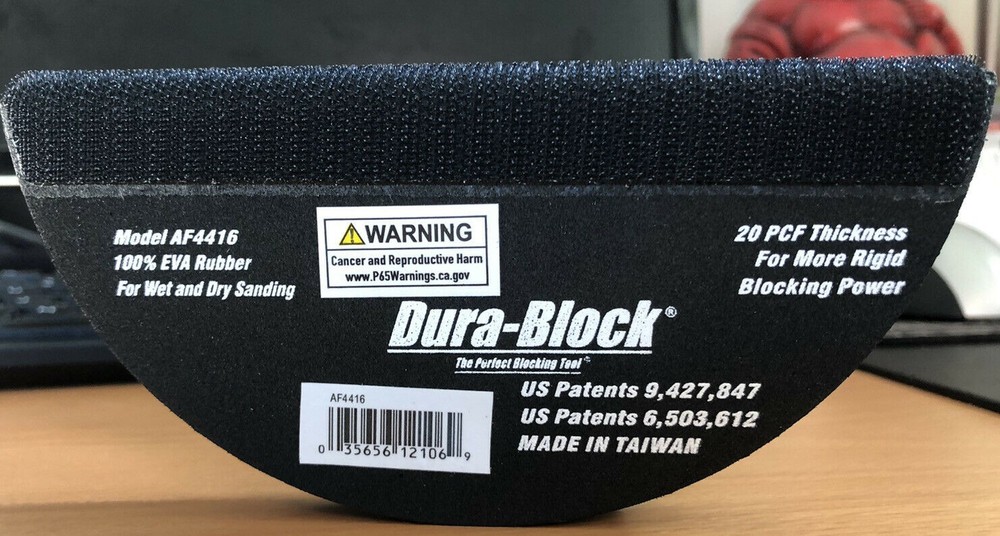 Dura-Block 6” Half Round Hook & Loop “TACO” Hard Sanding Block