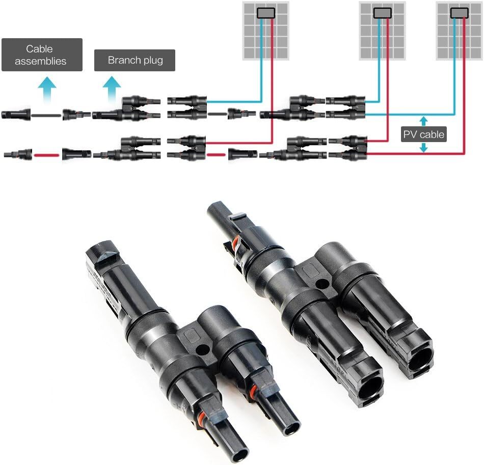 ALLPOWERS MC-Branch Connectors Solar Panels Connectors Y Connector for Parallel